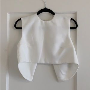White Open Back Crop Top